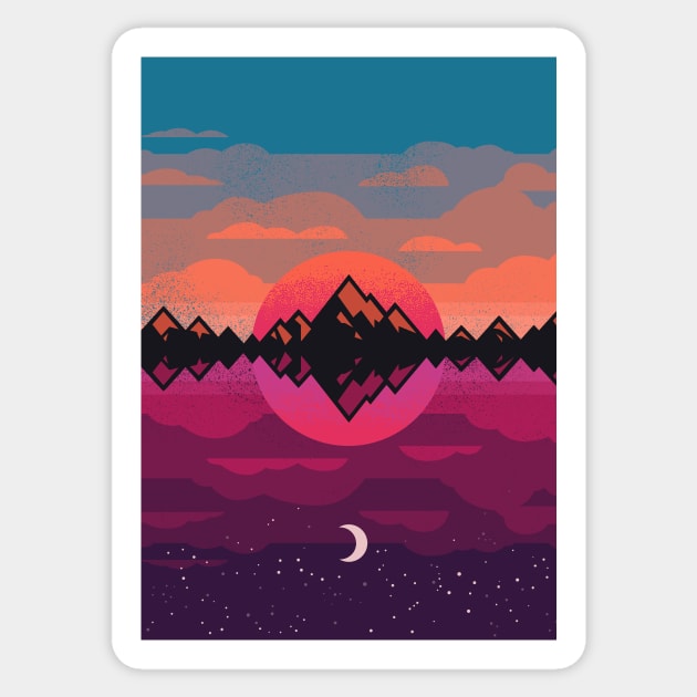 Mountain Reflections Sticker by Waynem